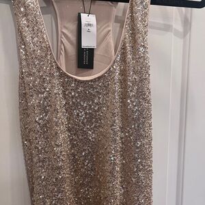 Gold sequin racer back banana republic Taylor Swift dress NWT
